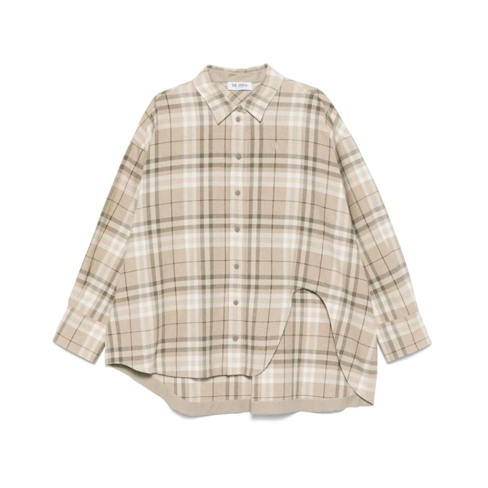 The Attico Beige Klassieke Blouse met Zijrits Beige Dames