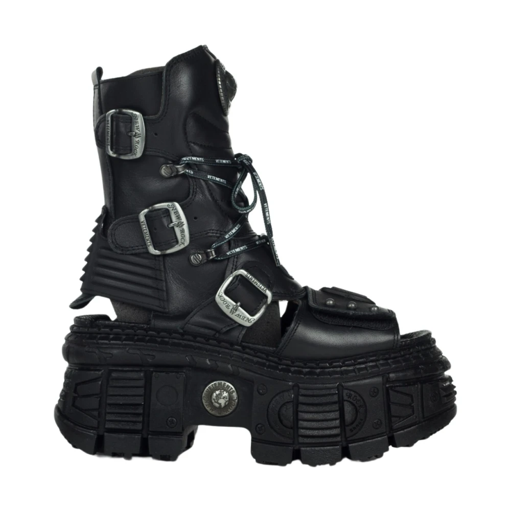 Vetements Chunky Läder Unisex Boots Black, Dam