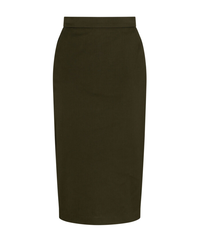 olive-green-canvas-pencil-skirt