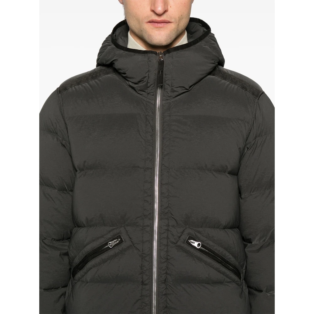 Stone Island Stretch Hooded Pufferjas Black Heren