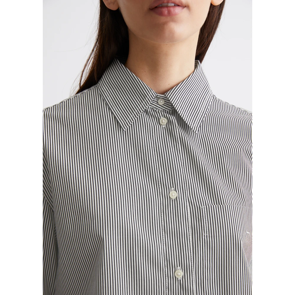 Marc O'Polo Geknipte gestreepte blouse Black Dames