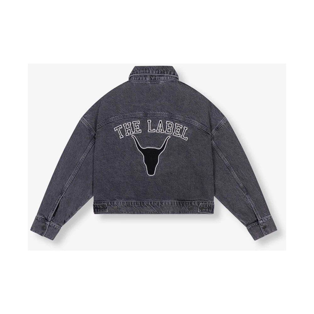 Alix The Label Cropped Tape Denim Jacket Black Dames