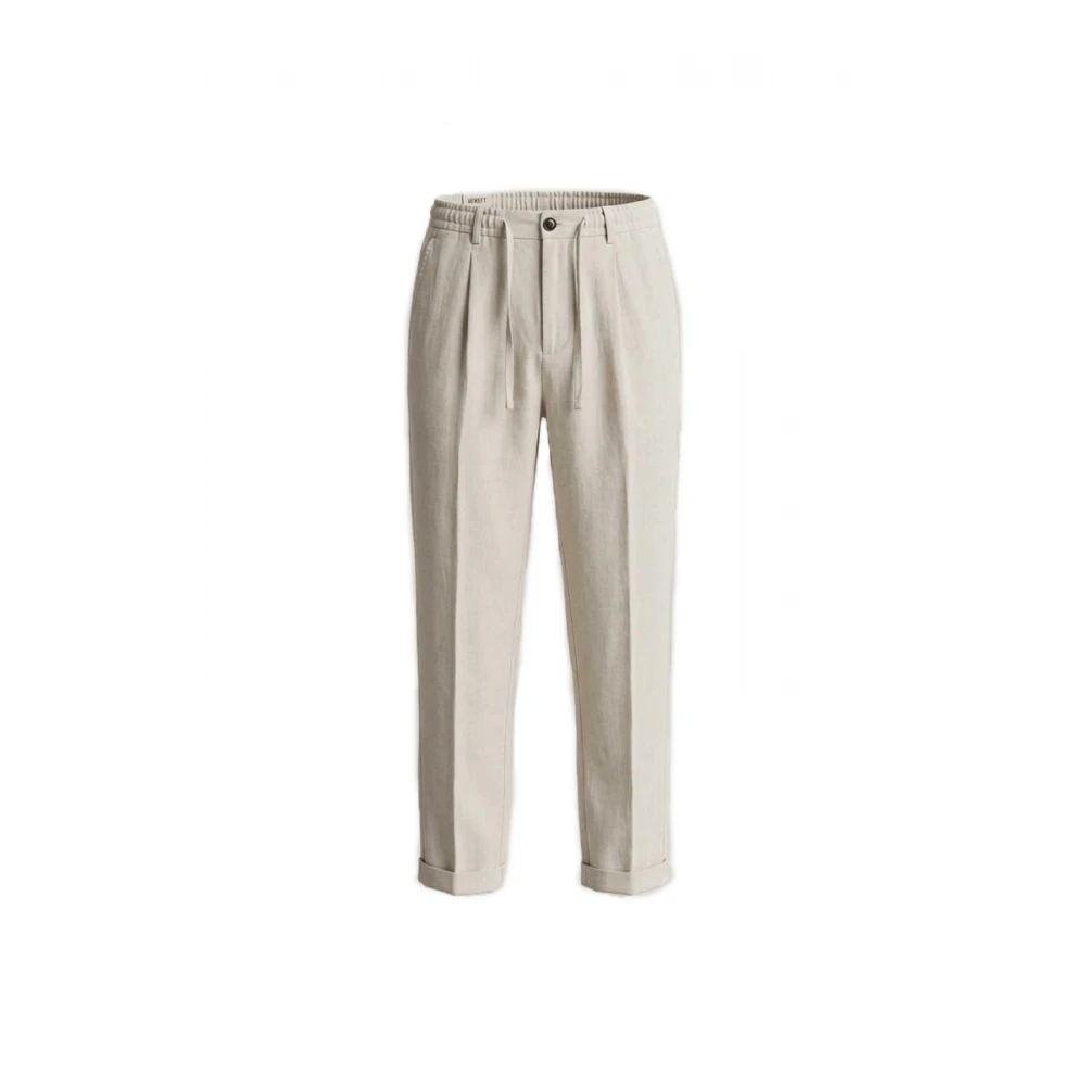 40Weft Herr Beige Byxor M, Chino-Byxor Med Elastisk Midja