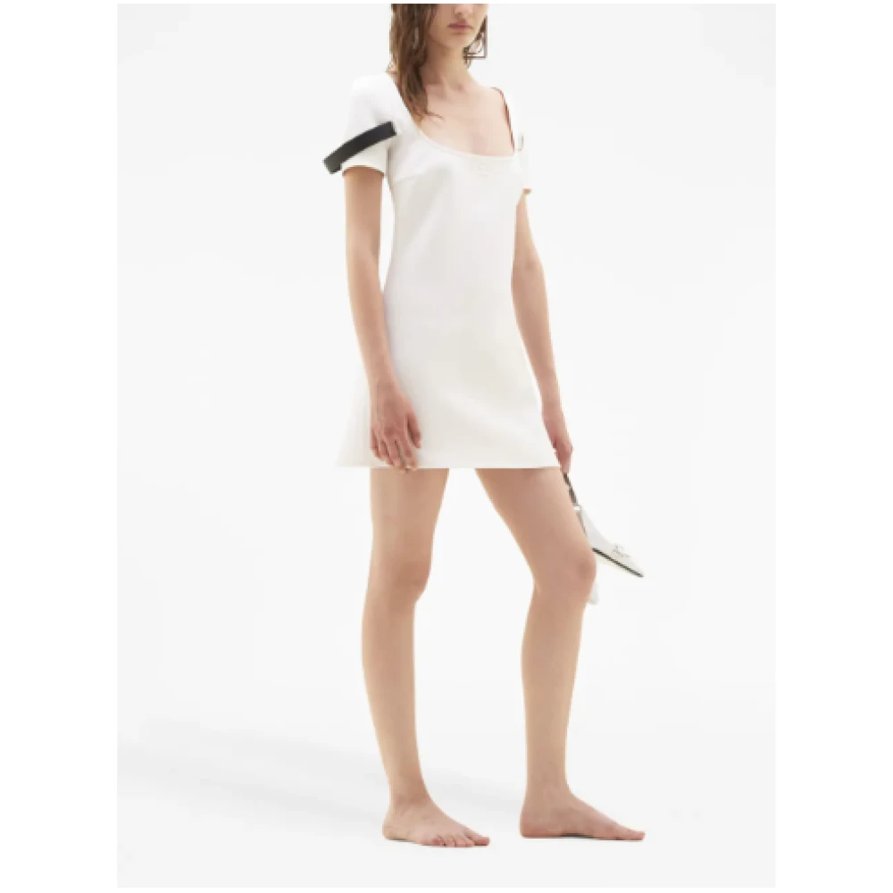 Courrèges Witte Korte Mouw Jurk White Dames