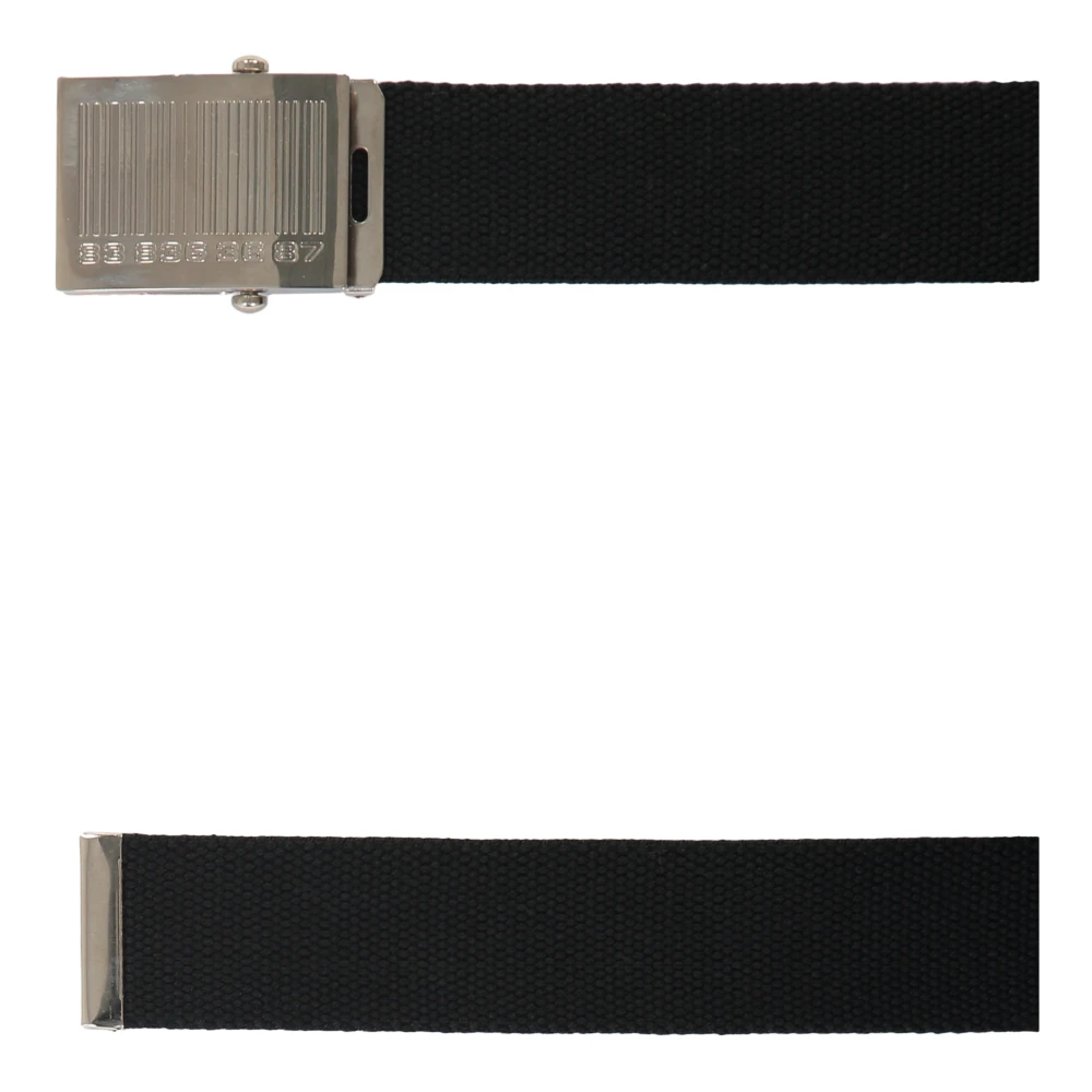 Vetements Canvas Stoffen Riem met Zilverkleurige Gesp Black Heren