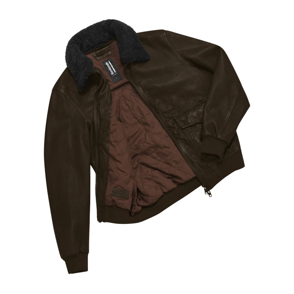 BomBoogie Shearlingjas met afneembare kraag Brown Heren