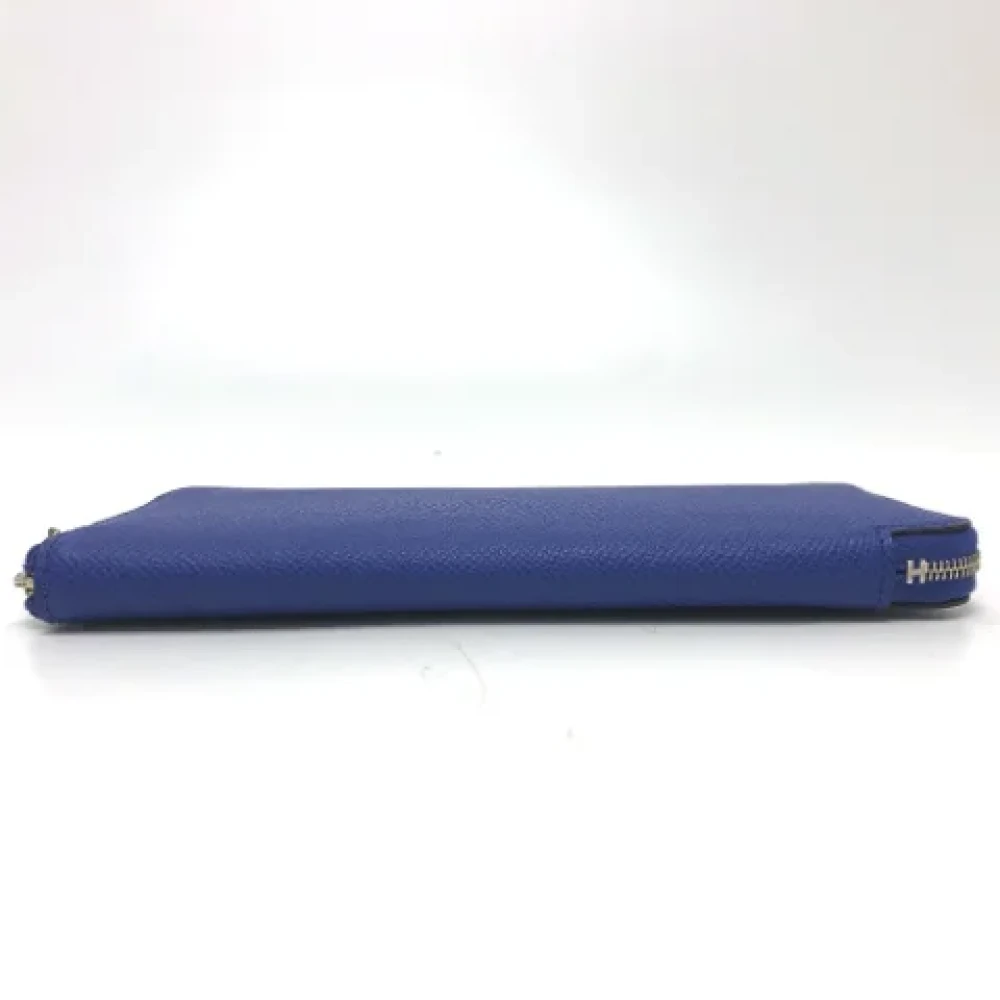 Hermès Vintage Pre-owned Leather wallets Blue Dames