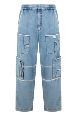 Light Denim Cargo Pants