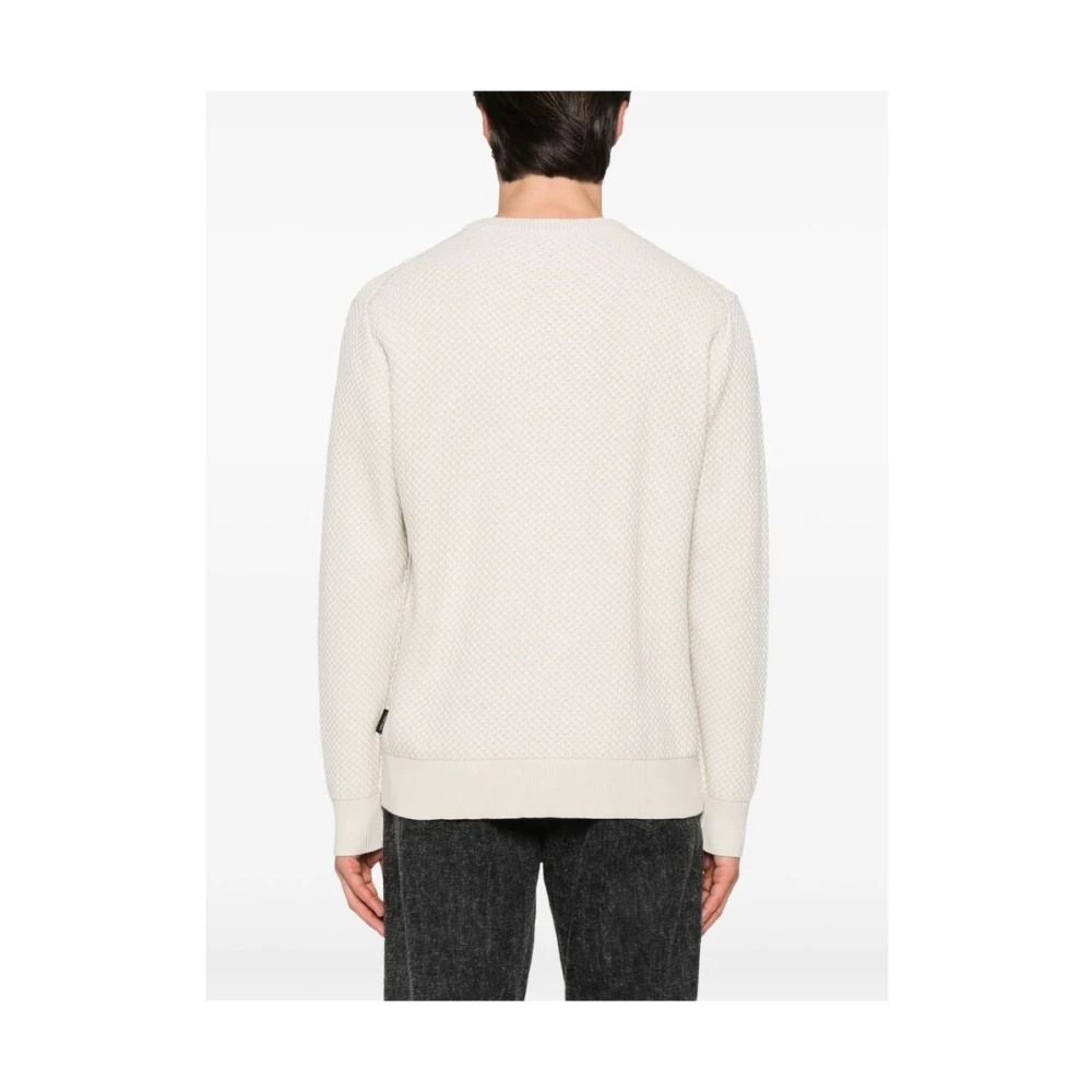 Calvin Klein Beige Ribbed Crew Neck Sweater Beige Heren