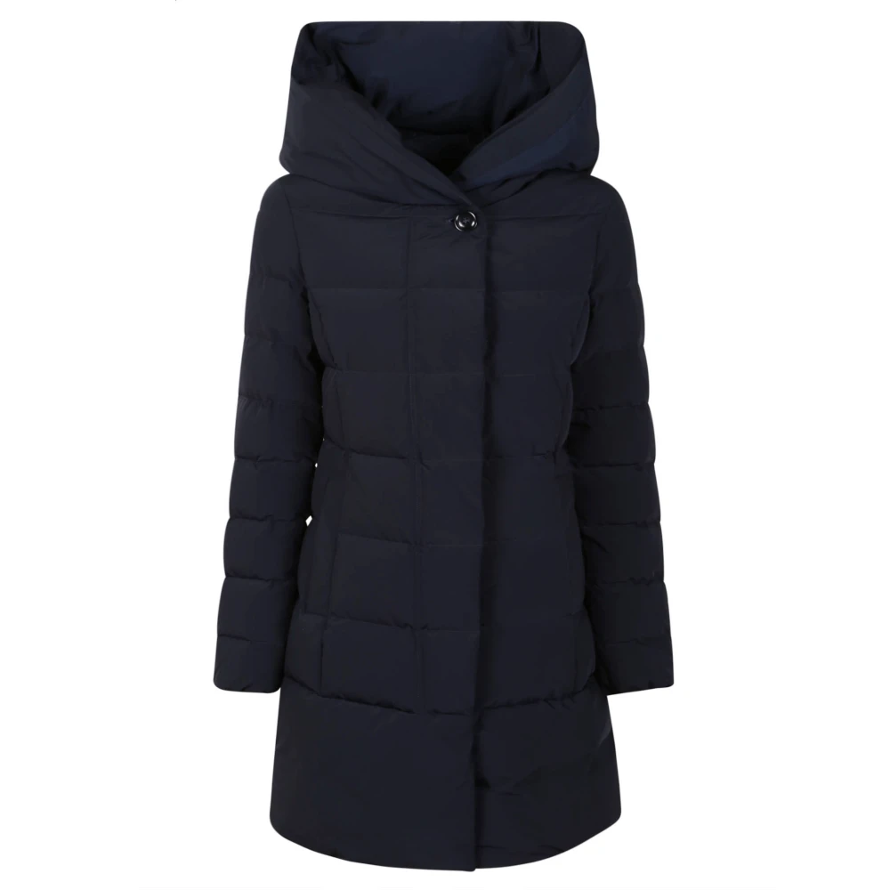 Woolrich Melkwitte Puffy Parka Jas Blue Dames