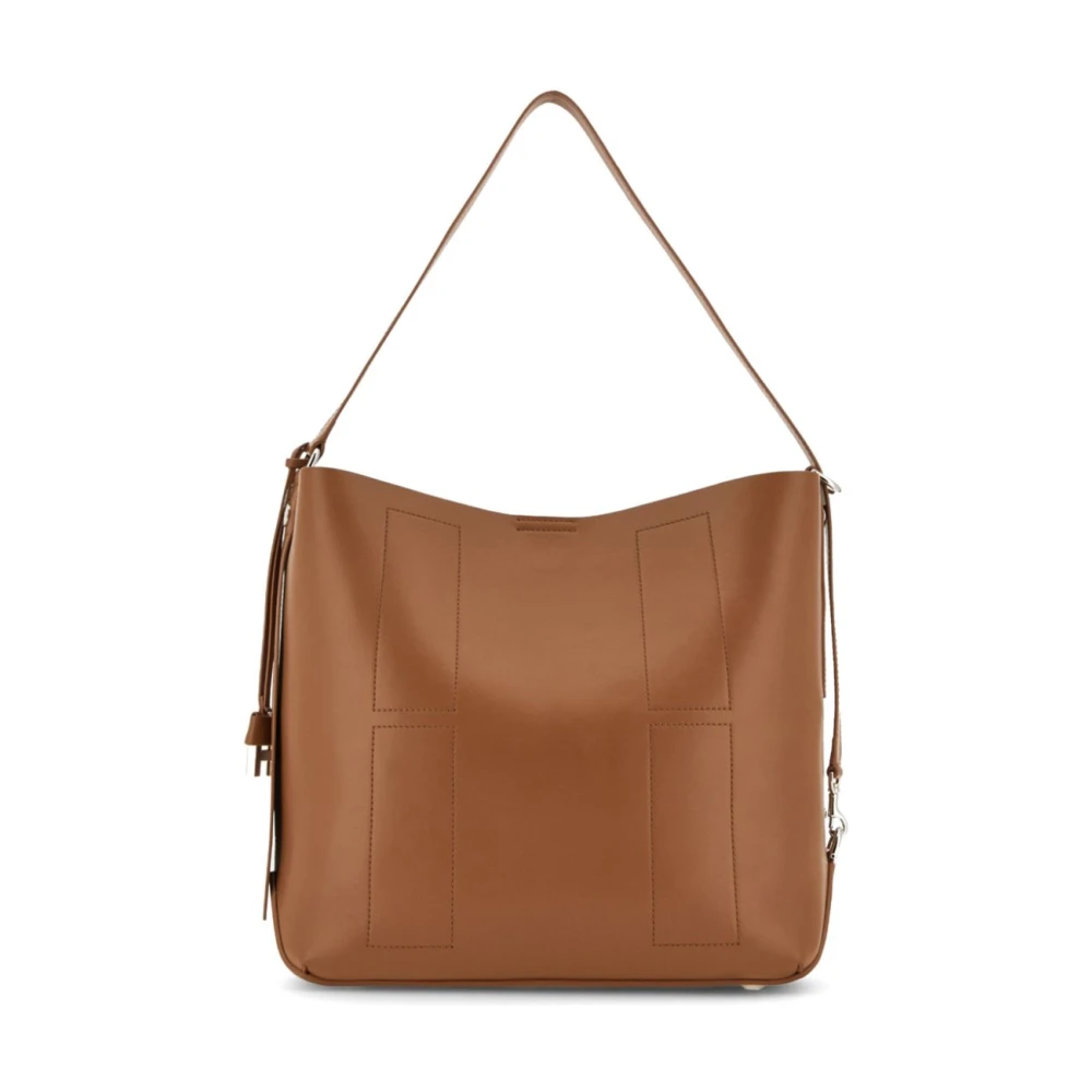 Hogan Bruine Schoudertas met Logohanger Brown Dames