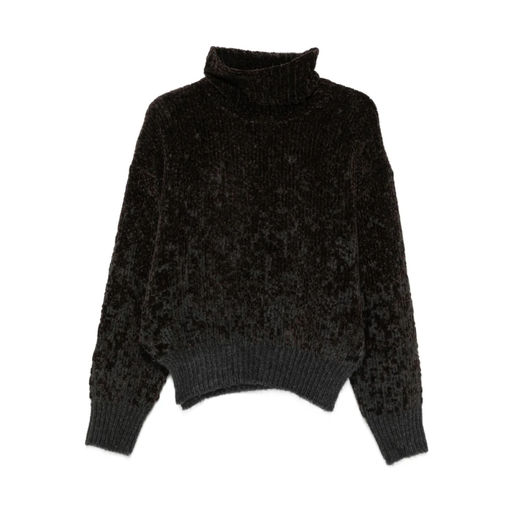 Alysi Chenille Roll Neck Jumper - Female - Turtlenecks - Brown - L - Knitwear