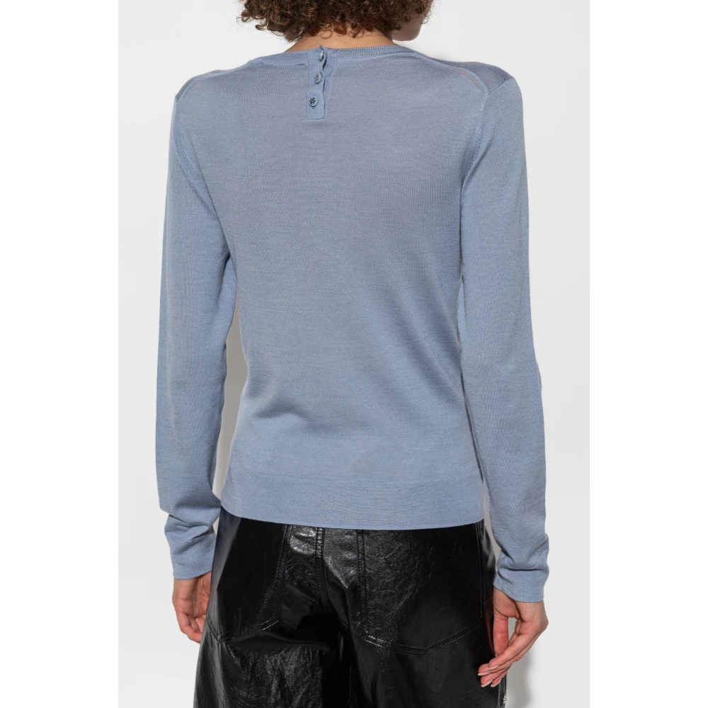 TORY BURCH Crewneck Sweater Blue Dames