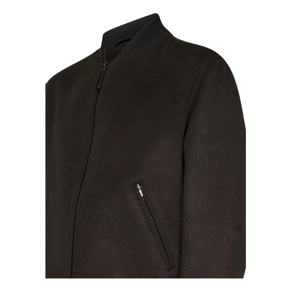 Brioni Wol Kasjmier Bomberjack Mahonie Brown Heren