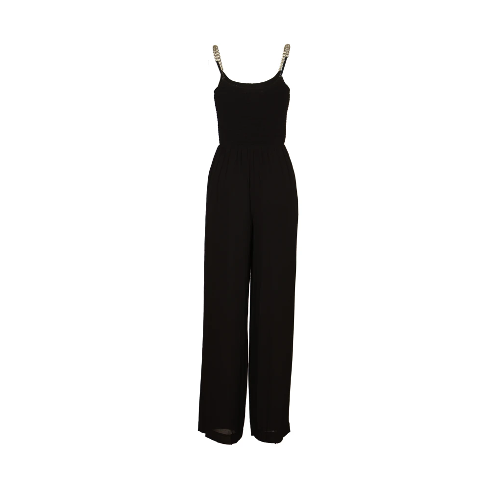 Michael Kors Smocked Jumpsuit met Kettingbandjes Black Dames