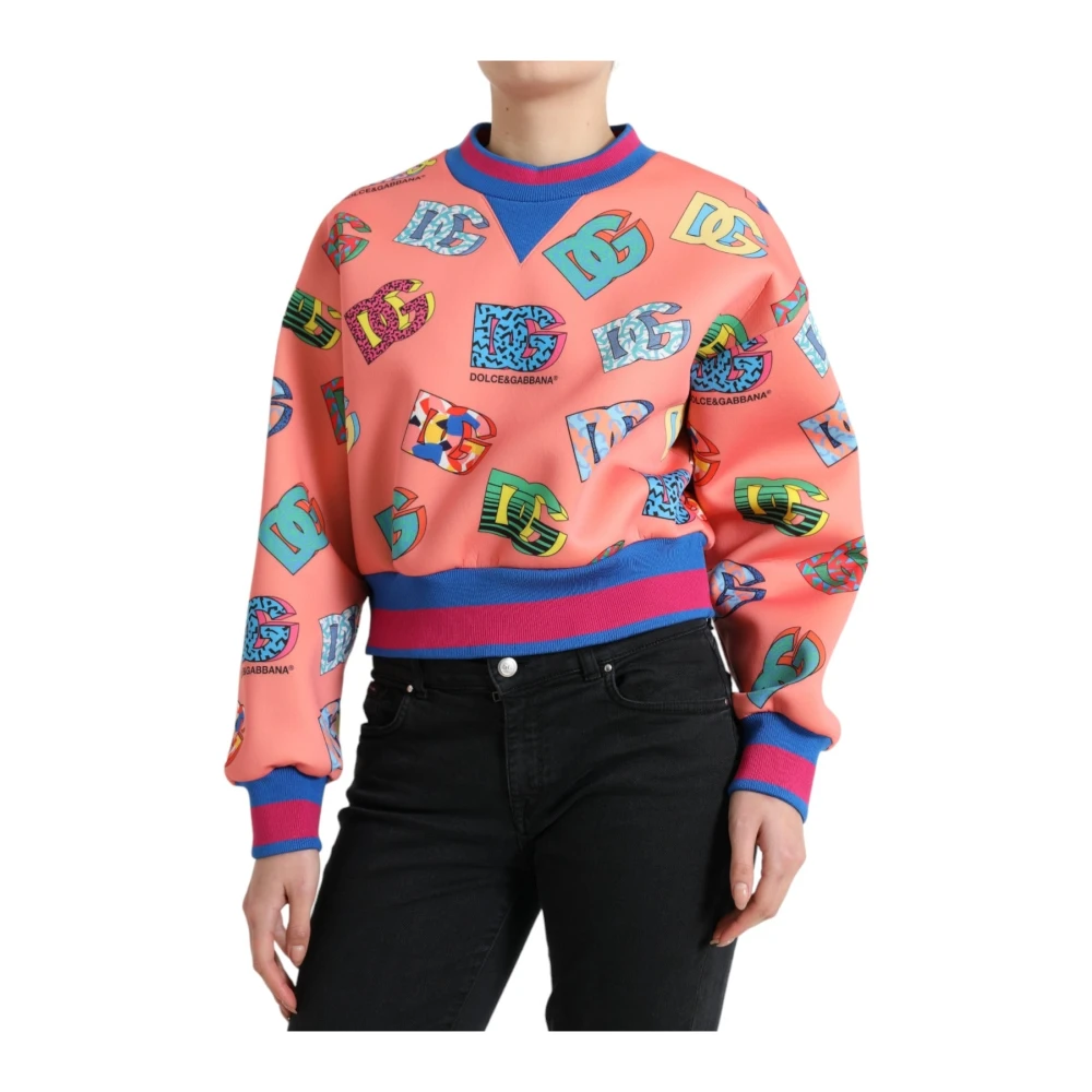 Dolce & Gabbana Luxe Logo-Sweatshirt in Zalmroze Pink Dames