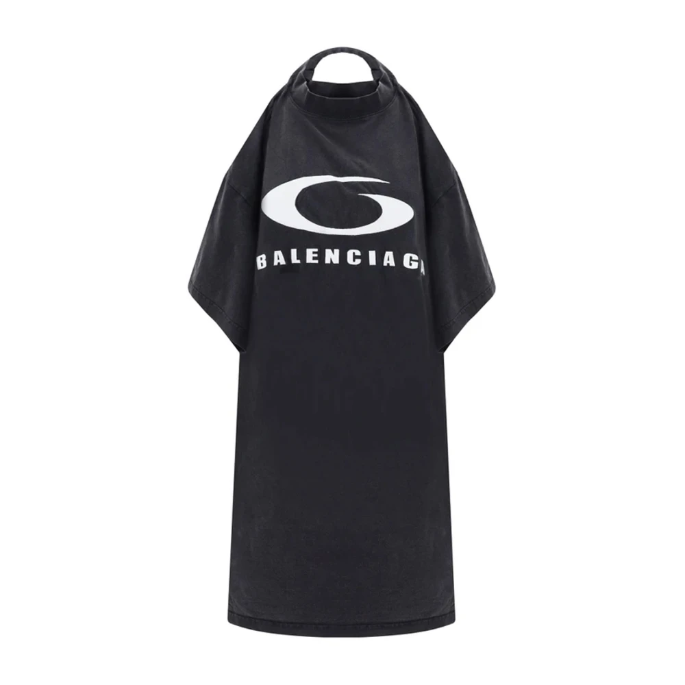 Balenciaga Zwarte Jurk met Icon Print Black Dames