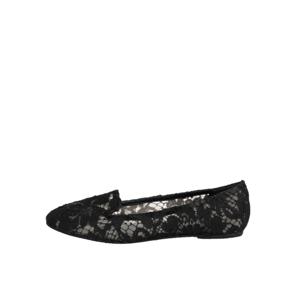 Dolce & Gabbana Donna Nero Ballerine In Pizzo Nere