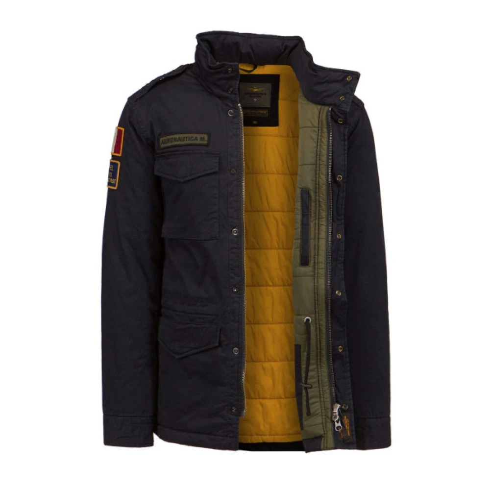 Aeronautica militare Gewatteerd jack met verborgen capuchon Blue Heren