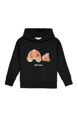 Hoodie i borstad bomull