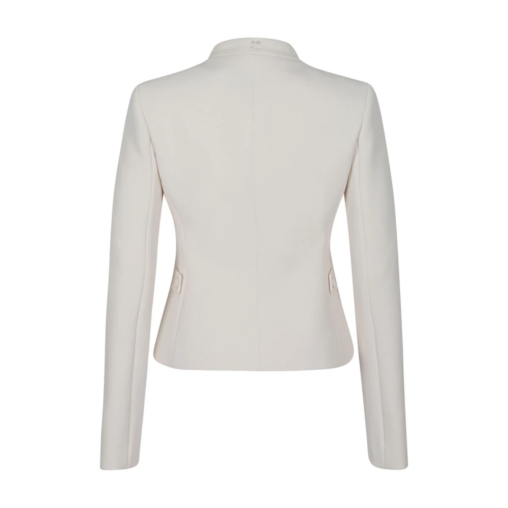 Courrèges Beige Getailleerd Jasje met Uitlopende Mouwen Beige Dames
