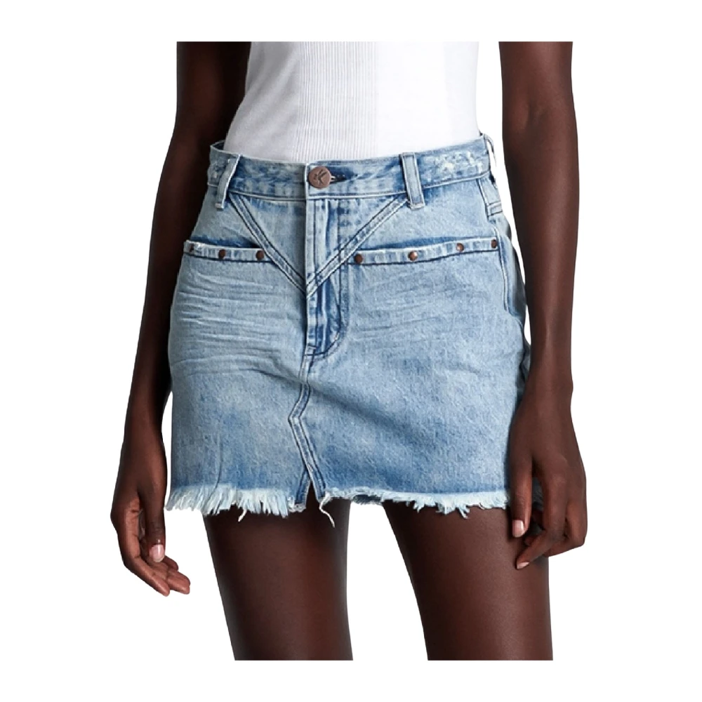 One Teaspoon Denim Mini Rok Salty Dog Blue Dames