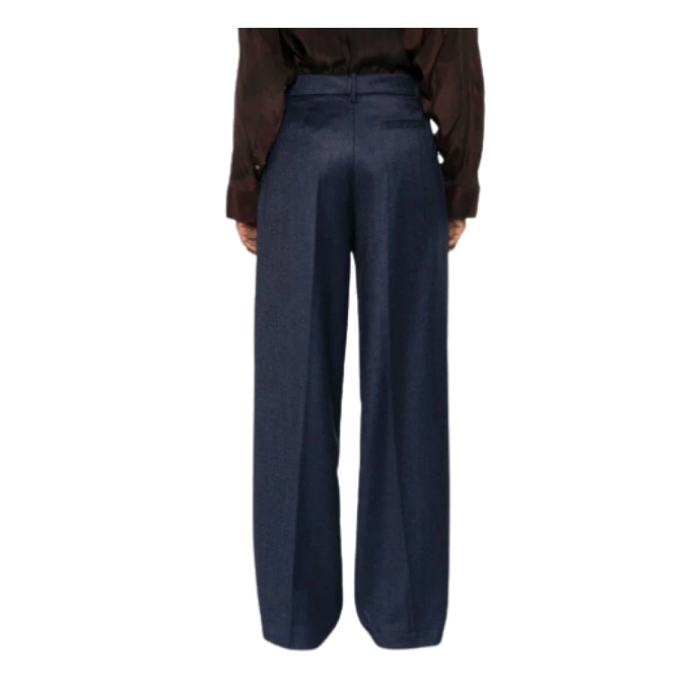 Federica Tosi Navy Geplooide Broek Blue Dames
