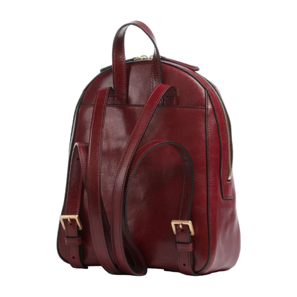 The Bridge Luxe Leren Rugzak Bordeaux Red Dames