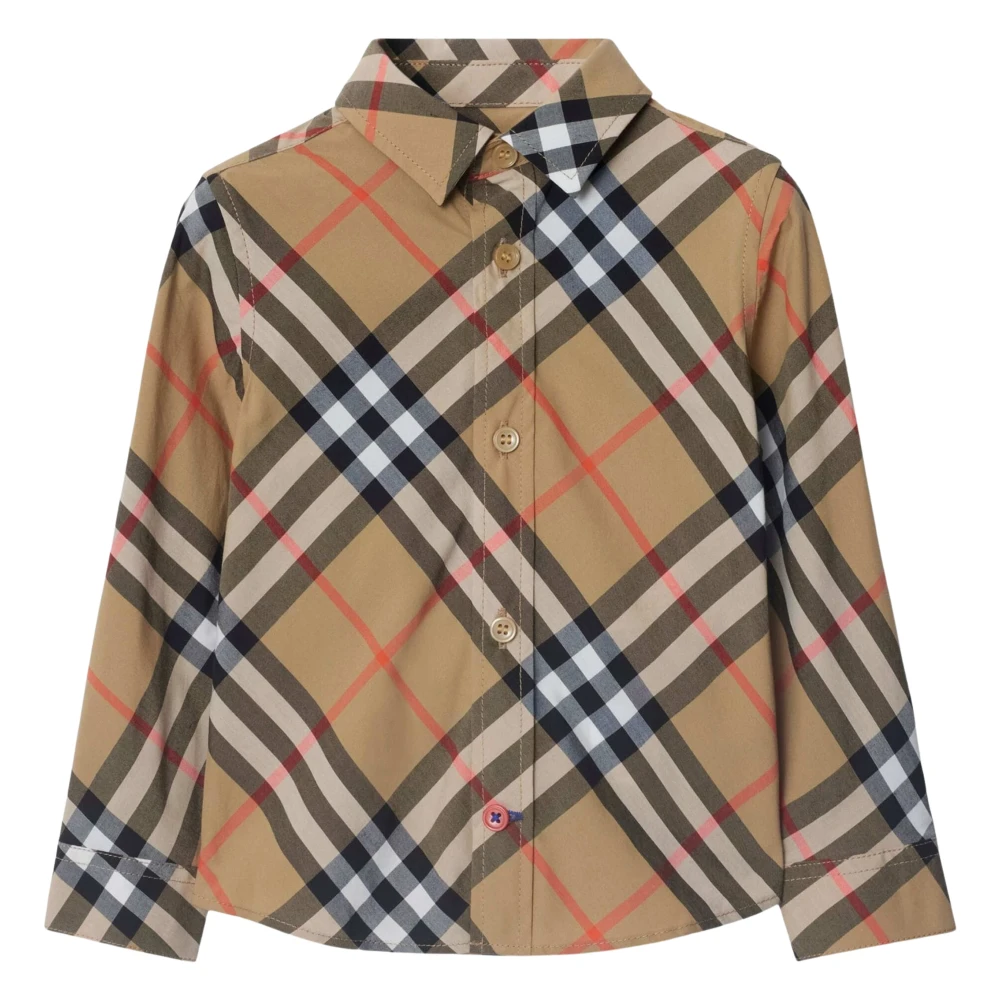 Burberry Boys Beige Check Shirt In - Kids Shirts - 18 M - Kids