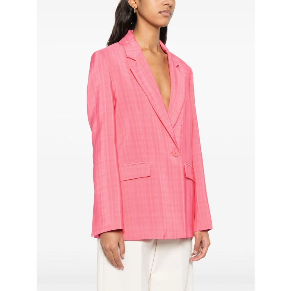 Semicouture Flamingo Pink Jas met Voorknoppen Pink Dames