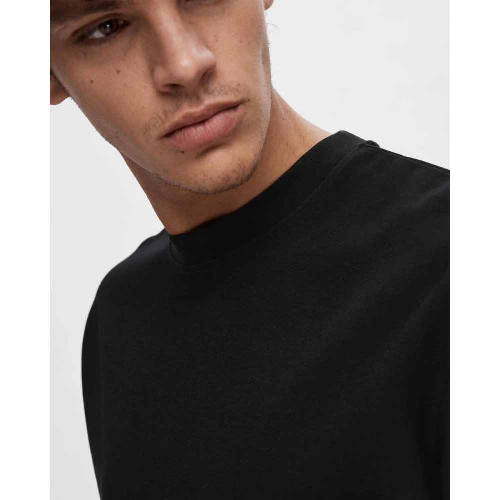 Selected Homme Oscar Korte Mouw T-shirt Black Heren