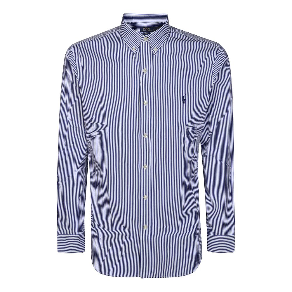 Ralph Lauren Randig Stretch Poplin Skjorta Blue, Herr