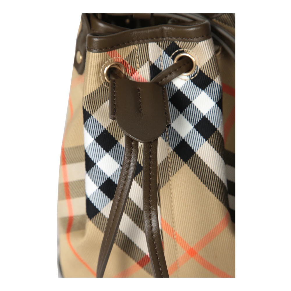 Burberry Geruite emmerzak met leren afwerking Beige Dames