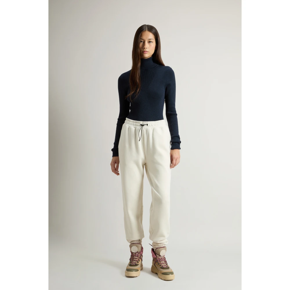 Woolrich Katoen Fleece Broek White Dames