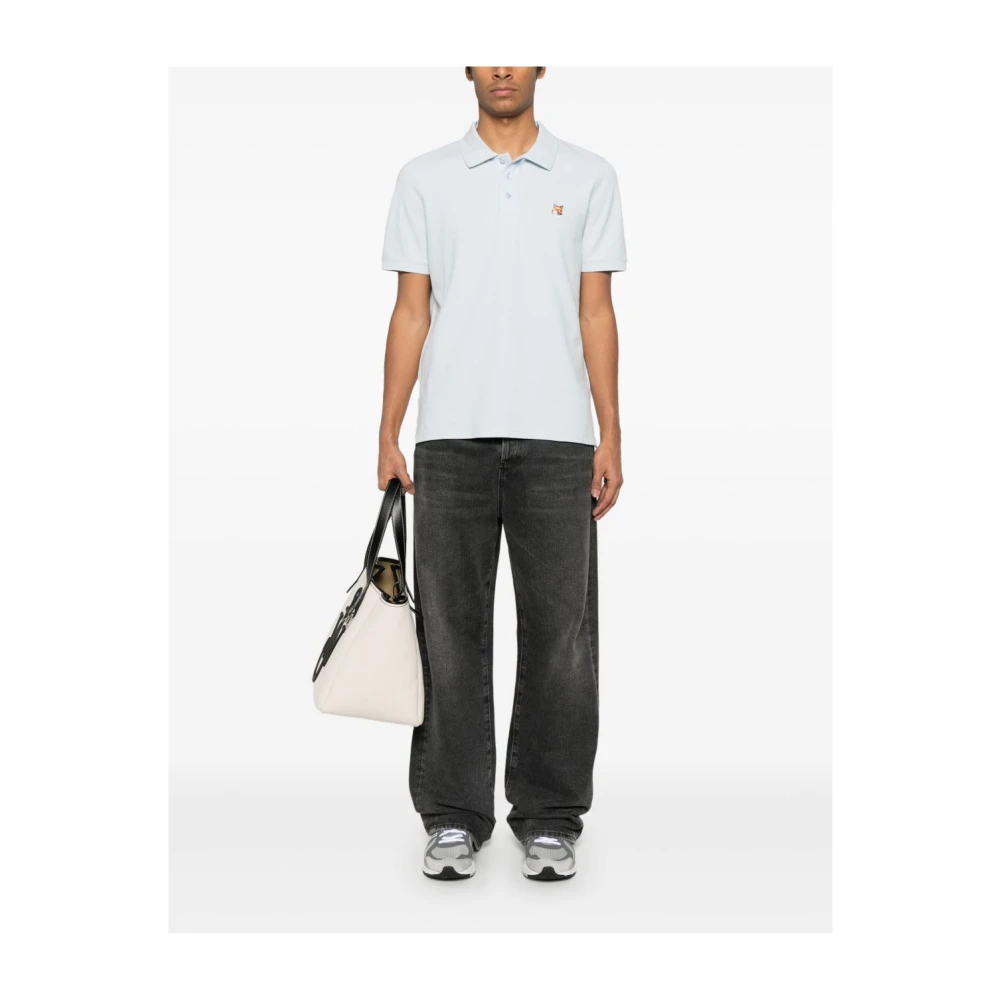 Maison Kitsuné Heldere Blauwe T-shirts en Polo's Blue Heren