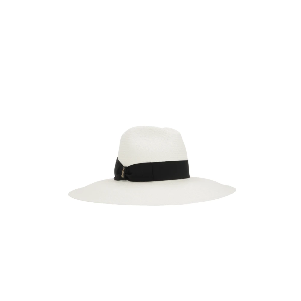 Borsalino Witte Panama Stro Sjaal White Dames