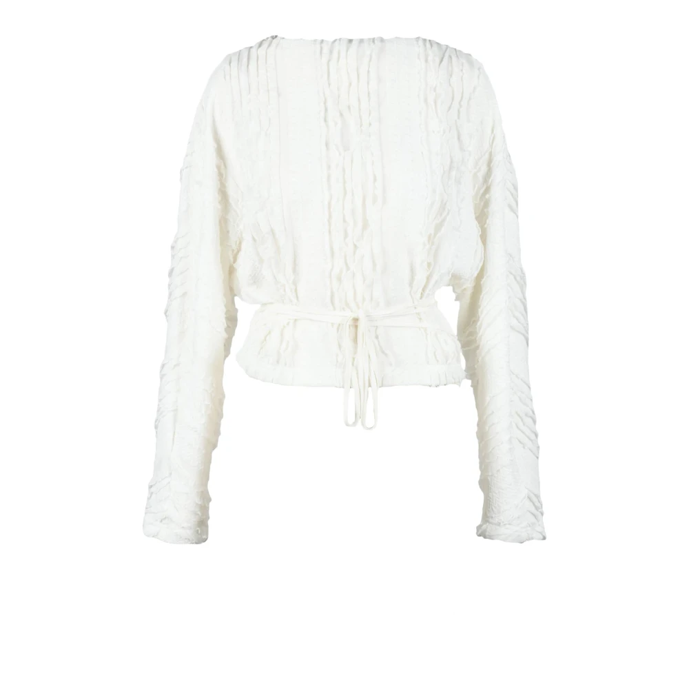 Weili Zheng Casual Viscose Spandex Top White Dames