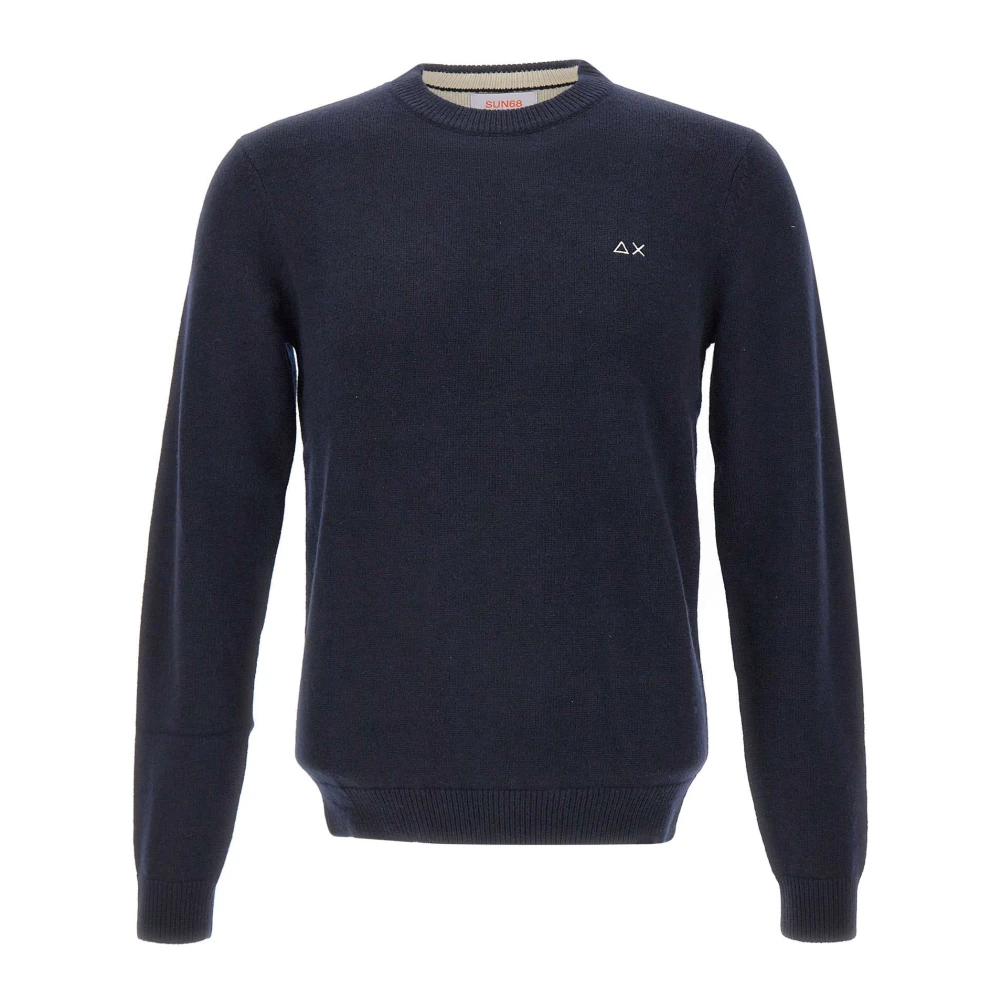 Sun68 Men's Blue Jumper Warm - Round-Neck Knitwear - M - Knitwear
