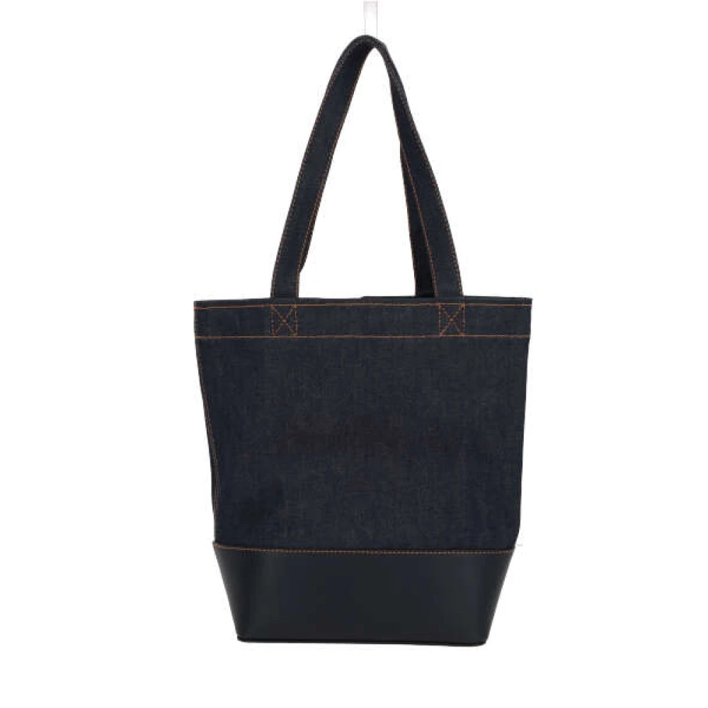 A.p.c. Blauwe Denim Tote Tas met Leren Basis Blue Dames