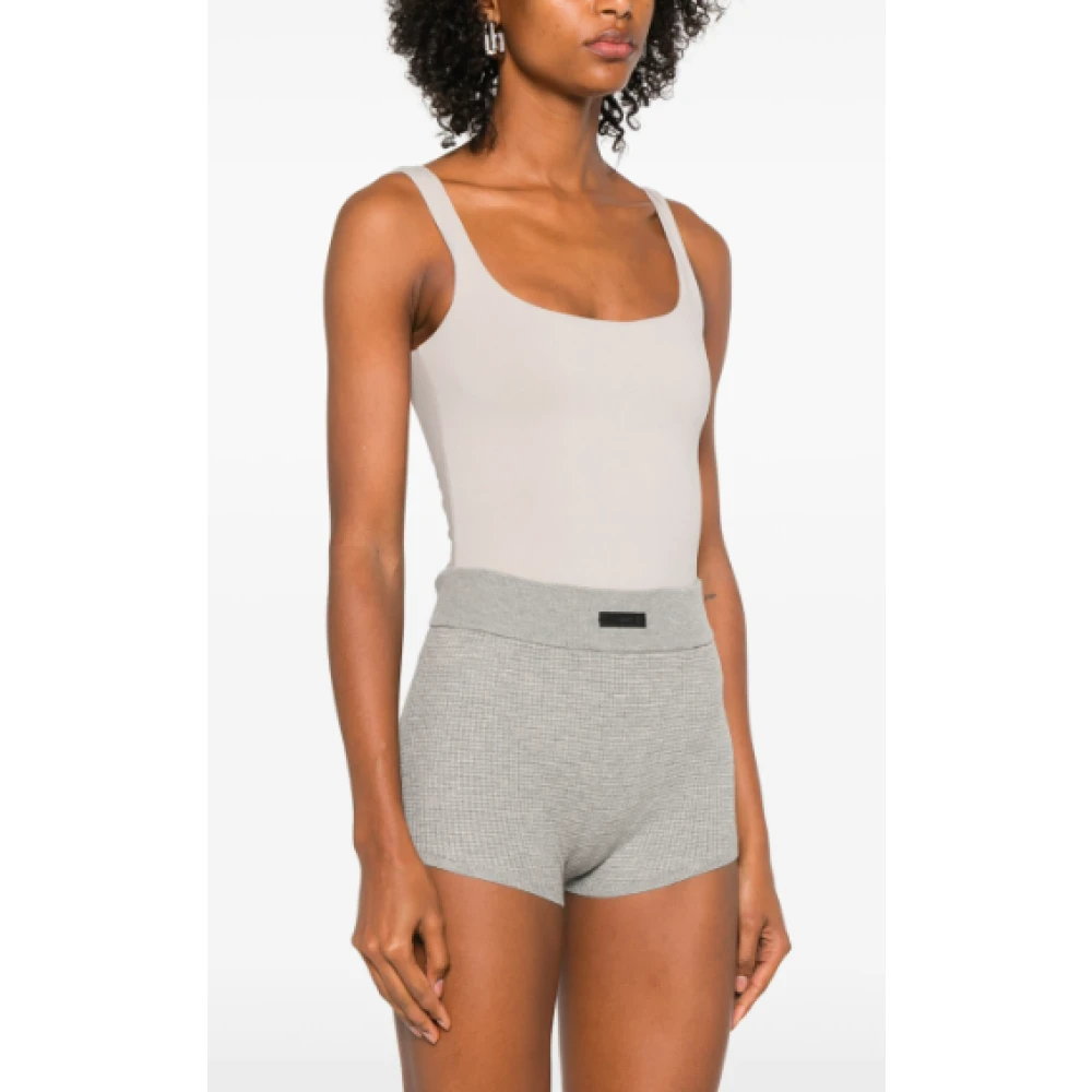 Entire Studios Zilveren Wolk Bodysuit Vierkante Hals Beige Dames