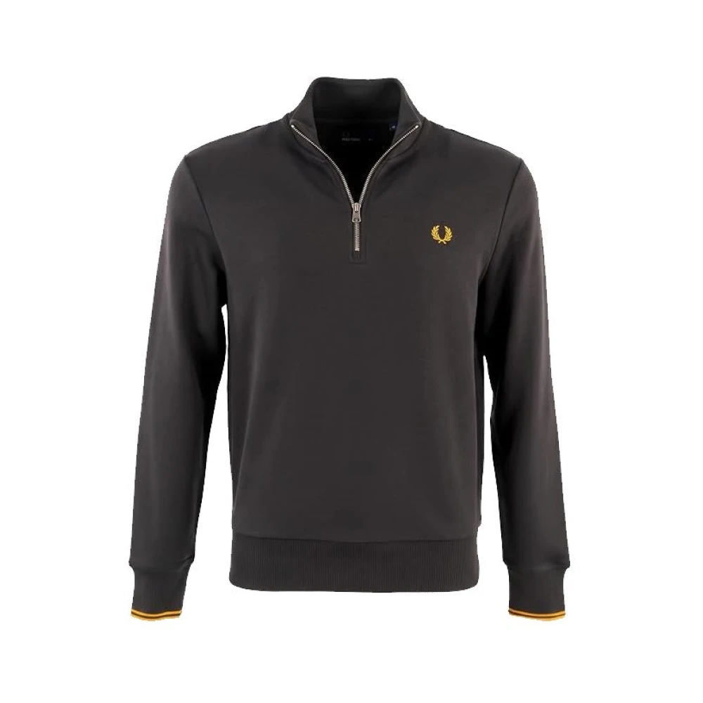 Fred Perry Men's Anchor Grey Golden Half Zip Sweatshirt - Anchor Grey/Golden 85C - Size Xl - Image 3