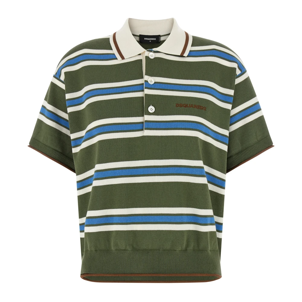 Dsquared2 Women's Multicolor Striped Knit Polo - Polo Shirts - M- Tops