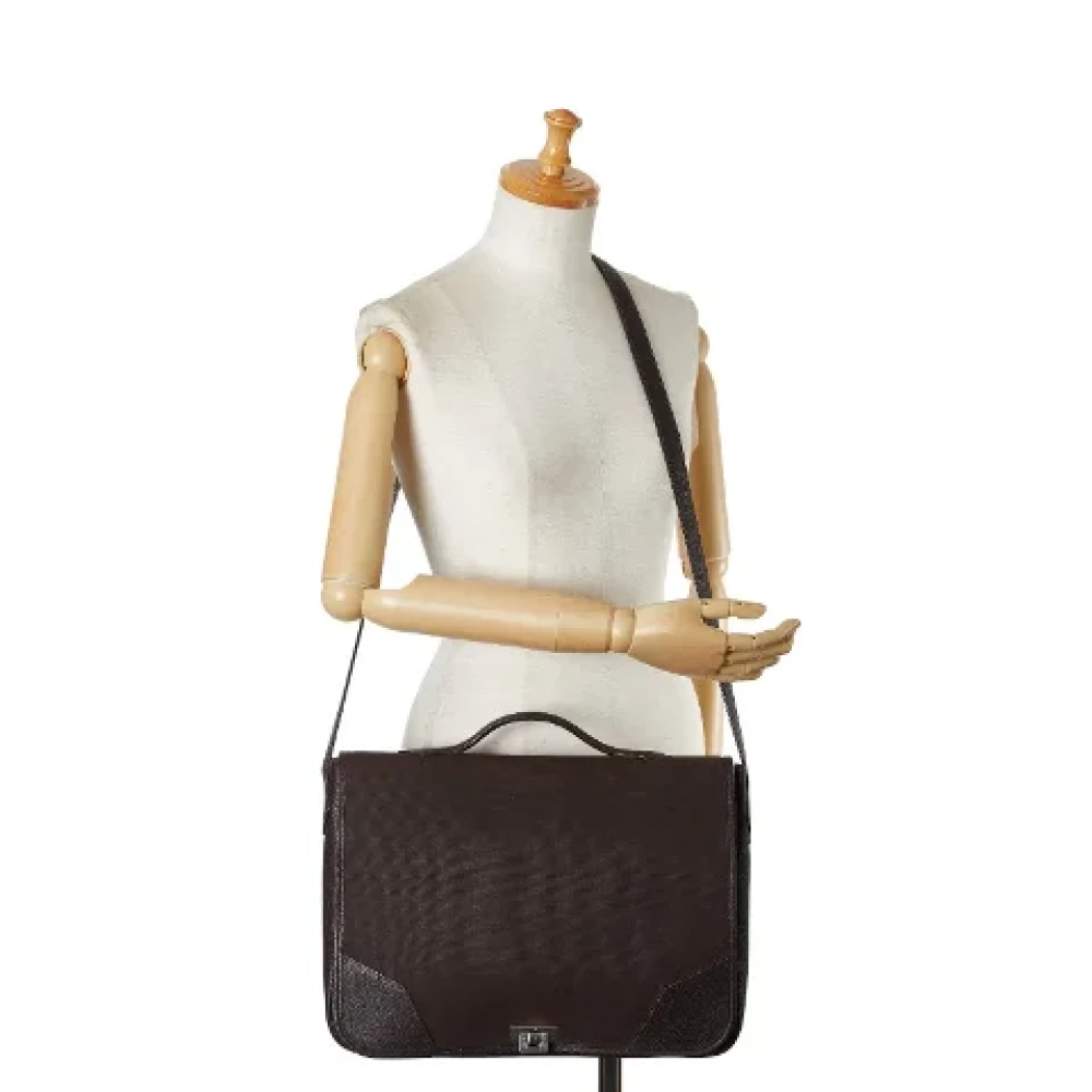 Hermès Vintage Pre-owned Canvas shoulder-bags Brown Dames