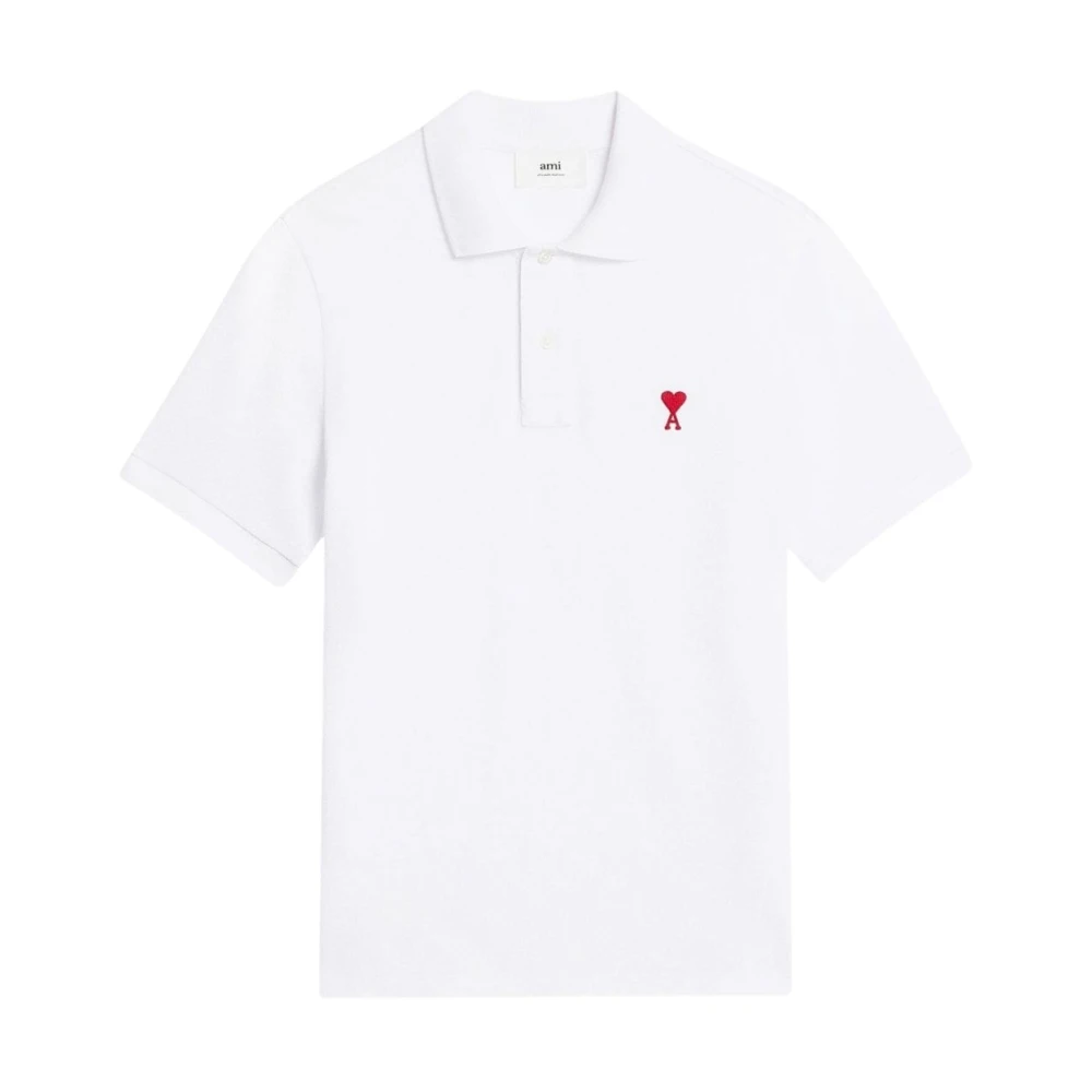 Ami Paris White Polo Shirt - Male - Polo Shirts - Xs - Tops