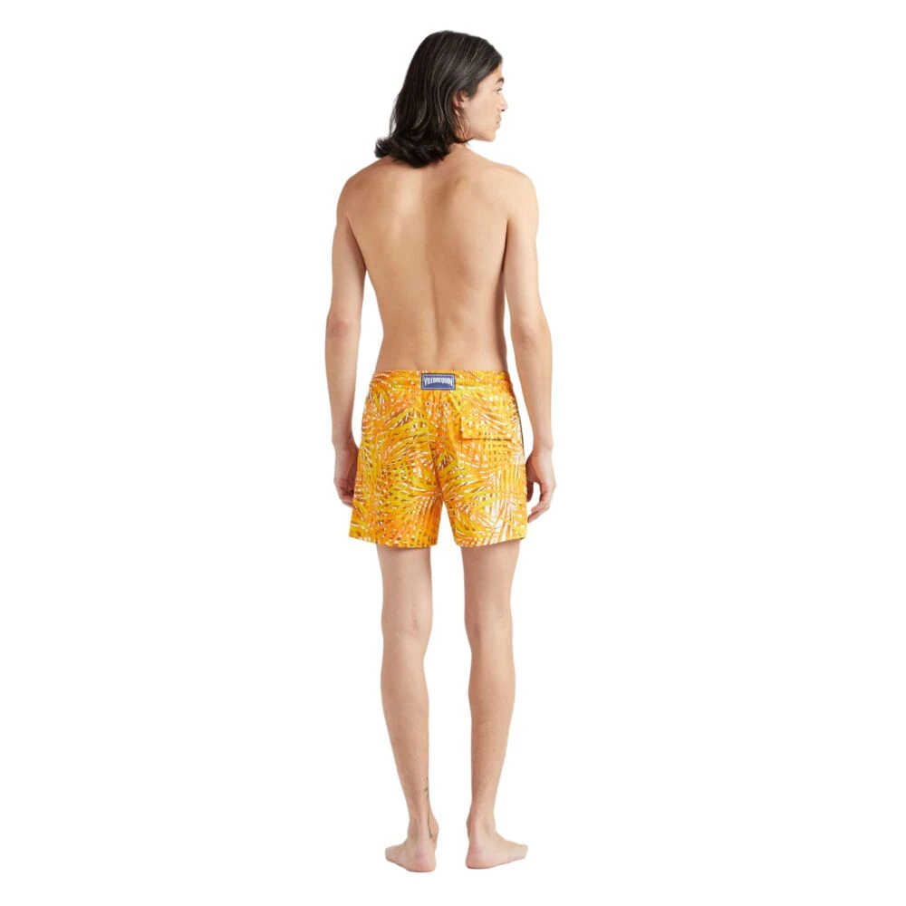 Vilebrequin Korte palmblader stretch zwemshorts voor heren Orange Heren