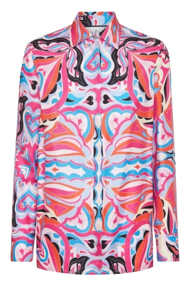 Circus-print Silk Twill Shirt