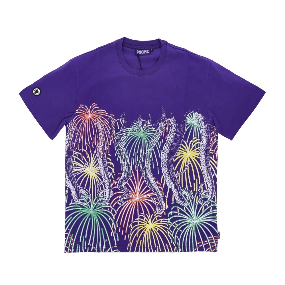 Octopus Paarse vuurwerk heren tee Multicolor Heren