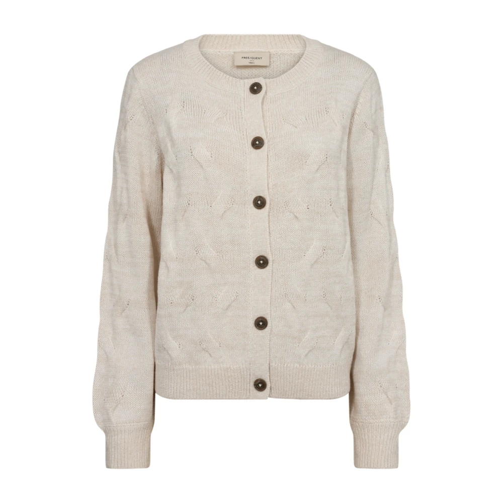 Freequent Moonbean Kabel Gebreide Vest Beige Dames