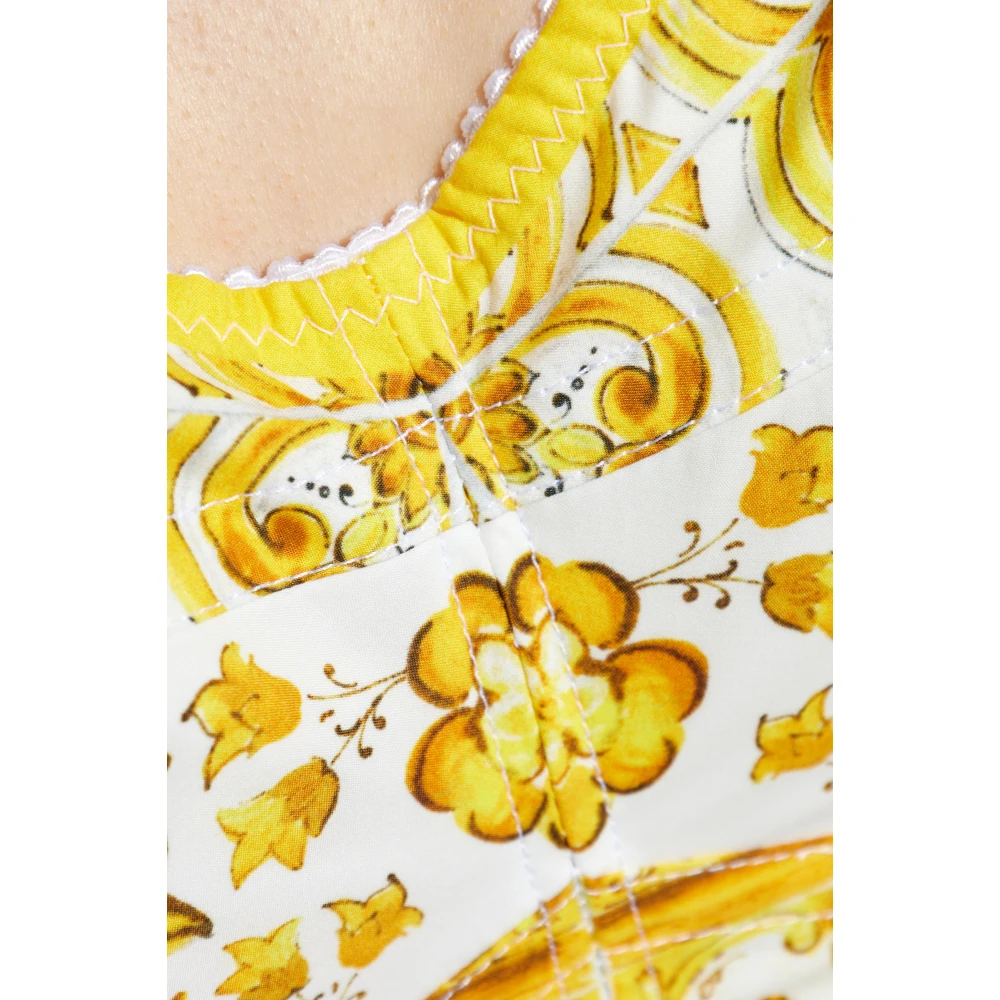 Dolce & Gabbana Top met 'Majolika' print Yellow Dames