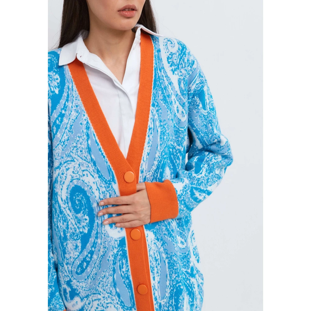 Cesare Gaspari Gekleurde knooptrui met knopen Lichtblauw Multicolor Dames